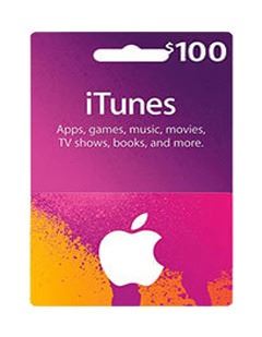 گیفت کارت ۱۰0 دلاری itunes