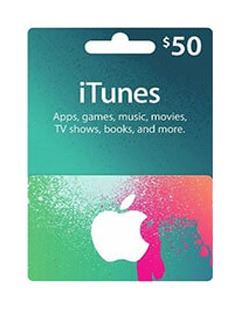 گیفت کارت ۵0 دلاری itunes