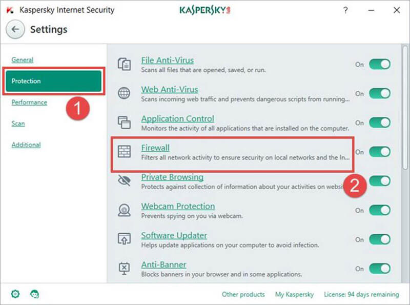 تنظیمات Kaspersky Internet Security