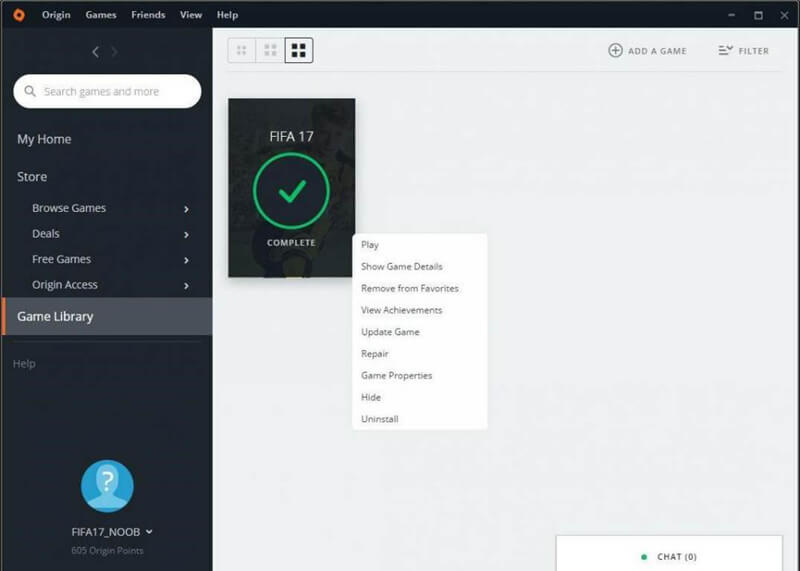 تنظیمات بازی origin