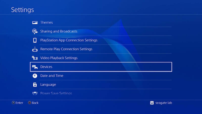 ps4 setting