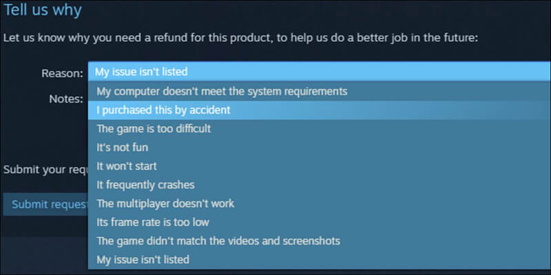 Submit request
