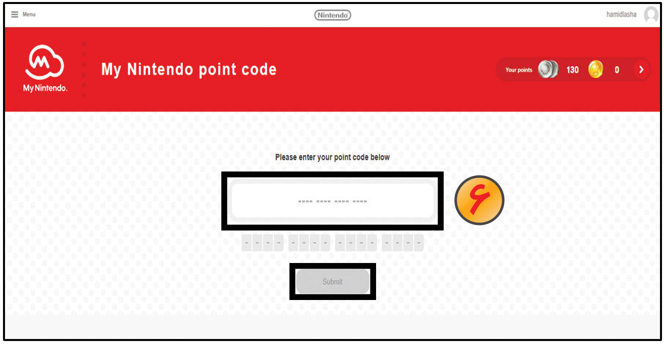 سابمیت کردن کد گیفت کارت نینتندو