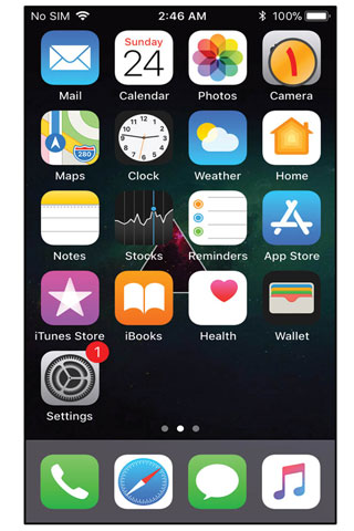 صفحه home ios